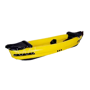 Tùy chỉnh màu vàng 3-người PVC Kayak thuyền đánh cá Inflatable bè cho hồ thể thao và ngoài trời lướt sóng