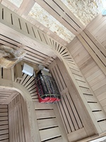 Cabine de sauna traditionnelle d'intérieur en bois massif de pruche canadienne pour 6-7 personnes, sauna sec familial, vente en gros directe usine