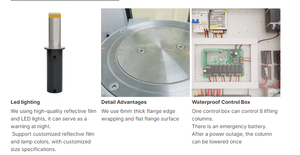 حاجز هيدروليكي أوتوماتيكي مدمج مسبقًا ، شرائط قابلة للسحب مع جهاز تحكم عن بعد لتطبيق الهاتف - Product Image 4