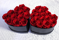 Kotak Hadiah Berbentuk Hati Buatan Tangan dengan Bunga Mawar Abadi untuk Hari Valentine, Hari Ibu, Natal, Wisuda.