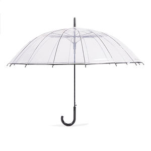 Vente en gros bon marché <span class=keywords><strong>Parapluie</strong></span> droit en plastique <span class=keywords><strong>transparent</strong></span> de <span class=keywords><strong>grande</strong></span> <span class=keywords><strong>taille</strong></span> à 16 os Impression de logo personnalisé sur des parapluies transparents - Product Image 2