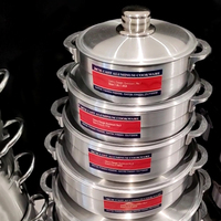 Ensemble de batterie de cuisine en aluminium moulé sous pression 12 pièces, casseroles forgées, grandes casseroles de cuisine, ensemble de marmites à soupe