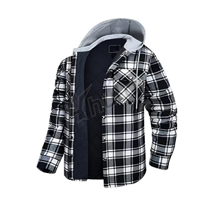 Camisa de Franela 100% Algodón para Hombre, Manga Larga, con Botones, a Cuadros, Ecológica, con Forro Acolchado, Tejida, Casual, Teñida con Hilo, para Primavera, Venta al por Mayor - Product Image 1