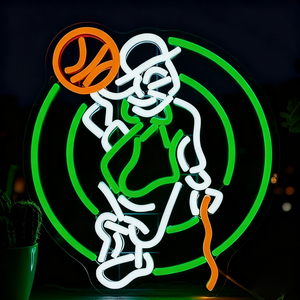 Enseigne néon personnalisée de basket-ball, enseigne néon LED sportive, alimentée par USB, décoration murale, enseigne d'anniversaire, cadeau pour enfants - Product Image 1