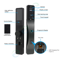 Serrure de porte intelligente à reconnaissance faciale 3D avec mortaise israélienne Tuya App WiFi Serrure automatique intelligente à empreinte digitale pour le marché israélien