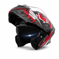 Casque de moto homologué DOT avec motif flamme, en ABS, modulaire, intégral, à double visière, pour une sécurité accrue lors de la conduite