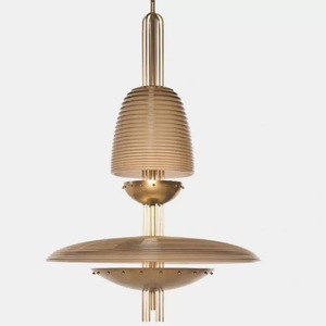 Lustre en verre vintage américain, lampes artistiques en forme de soucoupe volante pour club-house, salon de pédicure, hôtel, allée, réception, café - Product Image 1