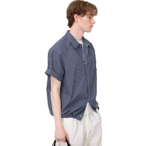 Camisa de manga corta a cuadros estilo japonés Cityboy, unisex, holgada, retro, artística, de algodón, transpirable, sin arrugas, para verano - Product Image 5