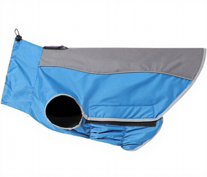 Luxury Durable Blue Polyester Poncho <strong>Dogs</strong> <strong>Waterproof</strong> Reflective Winter/Spring Rain Training <strong>Jacket</strong> Modern Simple Solid - Product Image 1