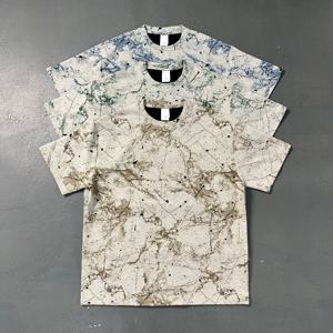 <span class=keywords><strong>T</strong></span>-<span class=keywords><strong>shirt</strong></span> pour homme personnalisé avec motif marbré effet froideur glacée, imprimé éclaboussures d'encre, effet teinture halo, design abstrait - Fabricant - Product Image 3