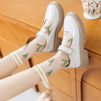 Chaussettes Kasi, chaussettes mi-mollet pour enfants, style fin printemps-été, tulipe pour filles, chaussettes en cristal pour femmes