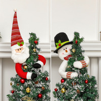 Décorations de Noël : Père Noël, Bonhommes de neige, Étoile de sommet d'arbre de Noël, Décoration d'arbre de Noël pour la mise en scène et l'embellissement de la maison