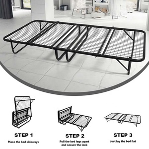 Tempat Tidur Lipat Logam Modern Portabel Terlaris dari Pabrik Asal Cina untuk Rumah, Kamar Tidur, Hotel, Ruang Tamu, Sekolah, dan Penggunaan Multifungsi - Product Image 3