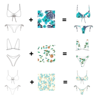OEKO-TEX Sexy Micro Bikini brésilien push-up 2 pièces, imprimé floral, respirant, séchage rapide, pour la plage et la danse