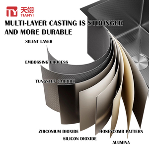 Alta Qualidade Modern Handmade 304 Aço Inoxidável Espessado Única Tigela Nano Cozinha com Design Multifuncional Pia - Product Image 5