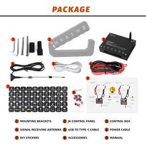 Panneau de commande de poignée de pilier LEDIYTE CNC à 6 interrupteurs, contrôle sans fil des phares, 12V 24V, étanche IP65, 80A pour <span class=keywords><strong>Chevrolet</strong></span> - Product Image 5