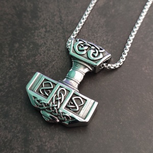 MECYLIFE Stainless Steel Nordic Viking Jewelry Necklace Men's Thor Hammer <strong>Pendant</strong> Necklace <strong>Mjolnir</strong> <strong>Pendant</strong> - Product Image 3