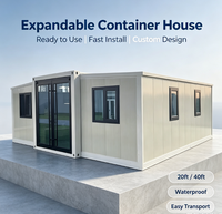 Maison mobile préfabriquée pliable Tony House de 20 pieds sur roues, cabane à 4 chambres avec conteneur de rangement