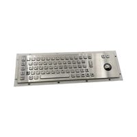 Clavier industriel métallique mécanique USB PS/2 filaire étanche avec 67 touches Braille, montable, doté d'un trackball ou d'un pavé tactile