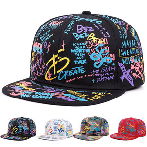 Cappellino da Baseball Personalizzato con Graffiti Colorati, Stile Hip-Hop, Casual, Protezione Solare, Snapback Stampato, Streetwear, Tessuto Comune, Produzione di Fabbrica - Product Image 1