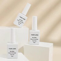 Fournitures professionnelles pour ongles marque privée taches marchandises cristal Uv Gel pas d'essuyage caoutchouc lueur haut paillettes mat ongles couche de finition
