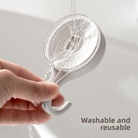 LANZYLO ODM Ventouse ABS Modèle 71858 Crochet sans perçage pour porte de salle de bain et toilettes, fixation puissante sans trace, grand rangement adhésif