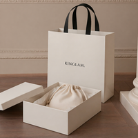 Ensembles d'emballages en papier personnalisés avec sac, papier de soie, autocollants, cartes de visite, vêtements, perruques, cadeaux d'anniversaire, boîtes rigides en papier
