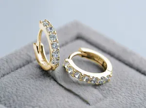 Earrings Hot Selling Earring Jewelry Minimalist 18K Gold Plated 925 Sterling Silver Classic Zircon Hoop Huggie For Women