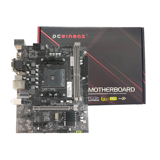 PCWINMAX B450 AM4 Micro ATX Gaming Motherboard Support Ry 2000/3000/5000 Series CPU DDR4 Dual Channel Wholesale for OEM/ODM PC