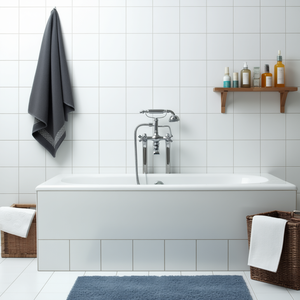 Cortina de ducha Love de 240x200 cm con diseño de hojas y texto de agua para uso en el baño - Product Image 3