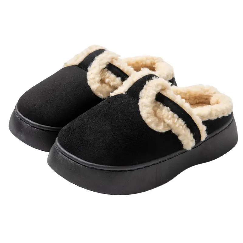 Women's thick bottom leisure outdoor winter new fashion windproof warm plush slippers home daily non-slip cotton slippers