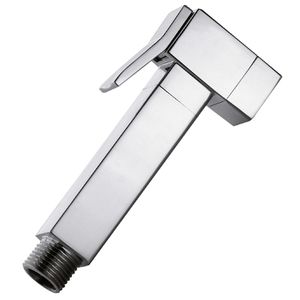 Cabezal de ducha cuadrado con botón pulsador de latón cromado, 19 cm de ancho y 11,9 cm de largo para Hydrobrush - Product Image 1