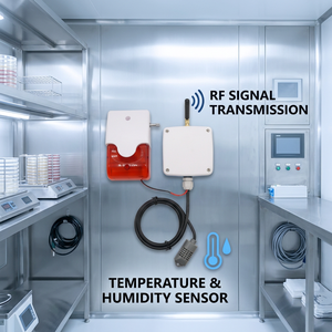 Wireless Temperature Humidity Gateway With Relay <b>Plastic</b> Material ethernet Communication Thermo Hygrometer No Display - Product Image 1