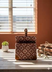 Sac bandoulière en coton fait main Ragzine avec doublure en coton et sangle en cuir, style bohème, vente en gros, export Inde - Product Image 3