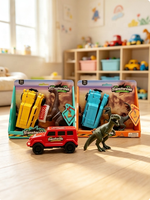 Coche de juguete de dinosaurio con fricción, transformable por impacto, con figura de dinosaurio y pegatinas decorativas para niños