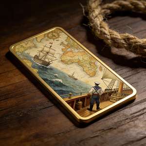 הדפסת UV בהתאמה אישית, ציור שמן וינטג' בנושא ימי, מטיל פרימיום לאספנים, מתנה דקורטיבית, מטיל מצופה זהב מסגסוגת אבץ - Product Image 2