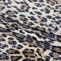 Vente en gros Offre Spéciale stretch imprimé spandex transparent paillettes tissu brodé léopard pour robe