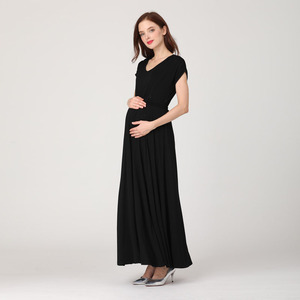 Maternidad Maxi vestido cremallera lactancia mujeres vestidos largos mujeres embarazadas vestidos <span class=keywords><strong>de</strong></span> <span class=keywords><strong>fiesta</strong></span> <span class=keywords><strong>ropa</strong></span> <span class=keywords><strong>de</strong></span> lactancia tela elástica suave - Product Image 3