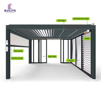 Toit motorisé personnalisé Pergola rétractable en aluminium Maisons d'été Support de persienne de jardin Auvent Gazebo extérieur étanche