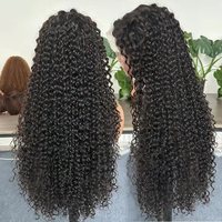Perruque frontale complète en dentelle transparente HD 13x6 de 40 pouces, cheveux vierges vietnamiens bruts alignés aux cuticules, bouclés birmanes, cheveux humains de haute qualité