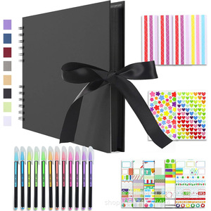Album de scrapbooking 80 pages 11x8 pouces en papier kraft, album <span class=keywords><strong>photo</strong></span> DIY avec accessoires, <span class=keywords><strong>livre</strong></span> de souvenirs, mariage, anniversaire, voyage, Saint-Valentin - Product Image 1