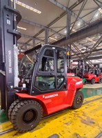 Chariot élévateur diesel CE HANGCHA 7 tonnes CPCD70 avec pneus pleins, fourches élargies et pneus tout-terrain pour entrepôts industriels lourds