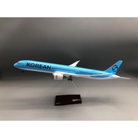 Modèle d'avion de passagers coréen Yiguan 787-10, 47 cm, en résine, technique de durcissement à chaud, roues lumineuses réalistes, boîte de simulation couleur