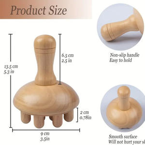 Massaggiatore a Fungo in Legno Fatto a Mano per Terapia del Corpo, Relax e Riduzione dello Stress per Collo e Schiena - Product Image 4