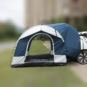 車のSUVバンキャンプ用の映画スクリーン耐候性ポータブル付き4人用SUVテント、レインフライと収納バッグが含まれています