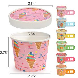 Vasos de Papel para Helado con Logotipo Personalizado, Resistentes al Agua, al por Mayor, con Tapas de Papel para Guardar Helados, Sundaes y Gelato - Product Image 2