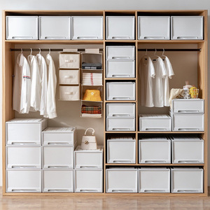 Cajas de almacenamiento de ropa para el hogar de PP transparentes modernas al por mayor armarios de almacenamiento tipo cajón engrosados rectangulares convenientemente - Product Image 1