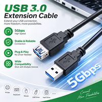 Câble d'extension USB 3.0 mâle vers femelle WISTAR avec conducteur en cuivre pur et blindage en feuille d'aluminium pour utilisation avec caméra