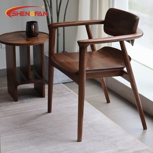 Chaise de salle à <span class=keywords><strong>manger</strong></span> moderne en bois de frêne, avec accoudoirs et dossier confortable, idéale pour hôtel et appartement - Grande Vente - Product Image 4