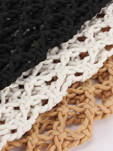 Bolso de hombro de verano estilo coreano con diseño hueco y dos asas, de malla de algodón tejida, para playa, Tanjing - Product Image 4